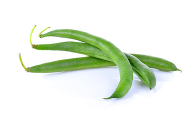 green beans on white background