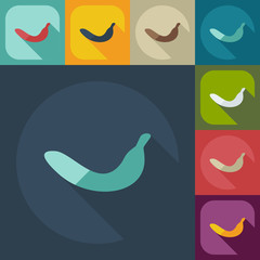 Flat modern design with shadow icons banana
