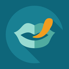 Flat modern design with shadow icons lips