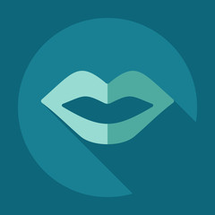 Flat modern design with shadow icons lips