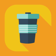 Flat modern design with shadow icon coffee