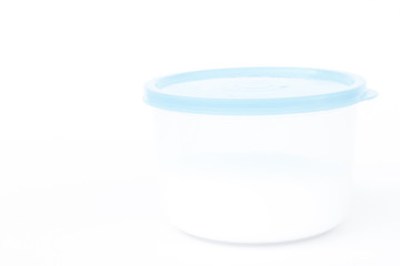 Plastic food containers isolated on white background