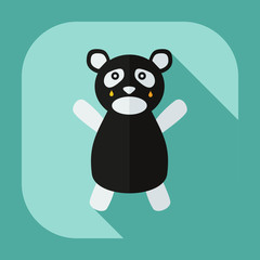 Flat modern design with shadow icons panda crying