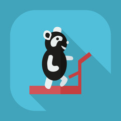 Flat modern design with shadow icons panda athlete