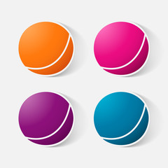 Paper clipped sticker: children's ball