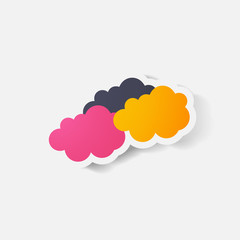 Paper clipped sticker: cloud