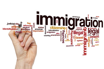 Immigration word cloud concept