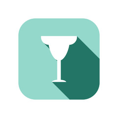 Drink glass icon with long shadow