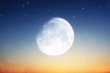 Fototapeta na wymiar moon with sky background