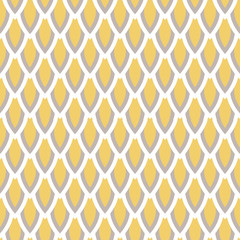 Mustard yellow and taupe scale vector geometric seamless pattern. Classic simple style.