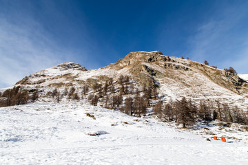 Paesaggio Alta montagna - inverno - val d'aosta - italia