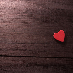 selective focus Valentines Day background with hearts. on wood t