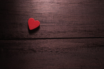 selective focus Valentines Day background with hearts. on wood t