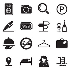 Hotel silhouette icons