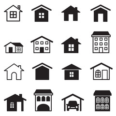 Fototapeta premium Home, condominium, Tower, Apartment icons set