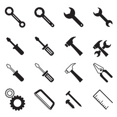 Construction tool icons collection Vector illustration Symbol