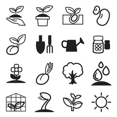  cultivate & Plant Grow icons set © Puckung