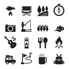 Camping icon set 2