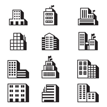 Building icons Vector illustration symbol set