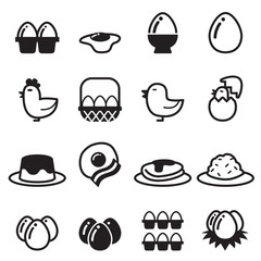 Egg icons set vector