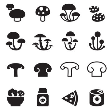 Mushroom icons set