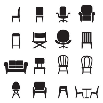 Chair & Seating icons set Vector illustration