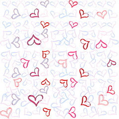 Valentine's hearts illustration in Rose Quartz and Serenity Pantone Color of the Year 2016