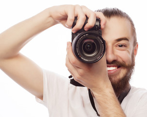 Young bearded photographer