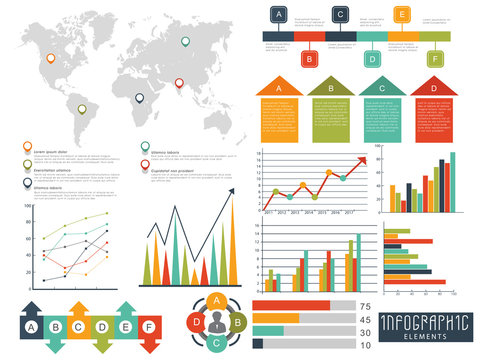 Set of various Business Infographic elements.