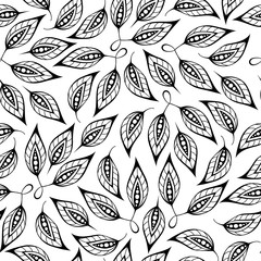 Vector seamless pattern with decorative graphic sheets.