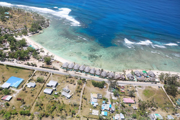 Aerial view of a coastline