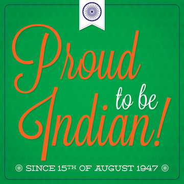 Elegant typographic Indian Independence Day card in vector format.

