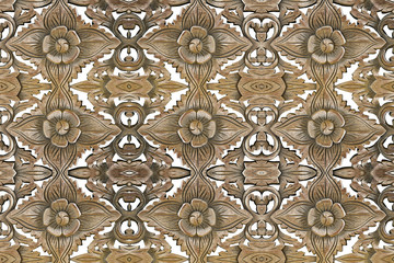 Antique wood sculpture on white background