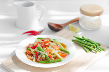 Famous papaya salad in Asia. Especially in Thailand, it's called