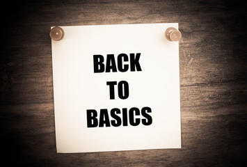 Back to basics