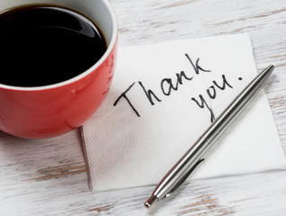 Message written on napkin