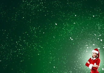 Santa girl in suit