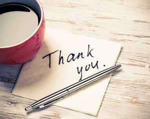 Message written on napkin