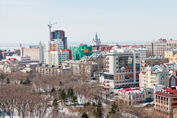 Khabarovsk, Russia. Founded in 1858, Khabarovsk is the second largest city and the administrative center of the Russian Far East, located 30 kilometers from the Chinese border