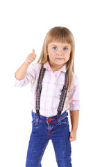 Beautiful little girl, isolated on white