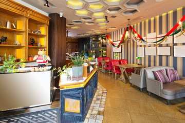 interior of modern cafe