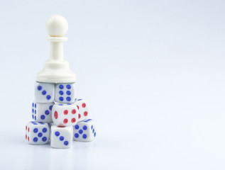 Chess and white dice