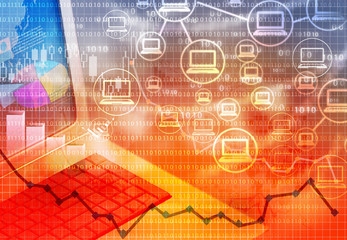 Cloud computing with internet marketing  , abstract background.