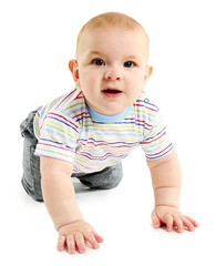 Cute baby isolated on white background