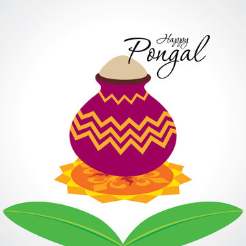 Pongal indian festival vector illustration 