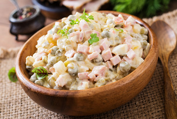 Traditional Russian salad 