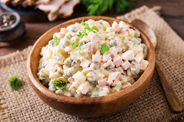 Traditional Russian salad 