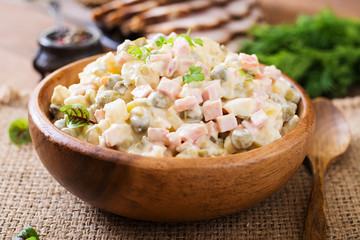 Traditional Russian salad 