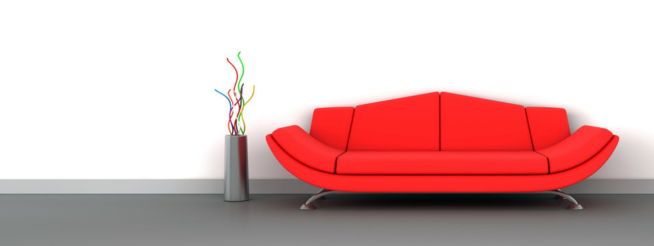 red sofa