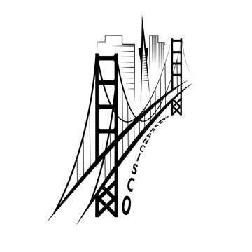 skyline of San Francisco vector design template